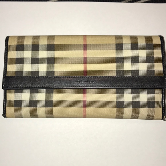 Burberry, Bags, Burberry Nova Check Plaid Red Leather Wallet